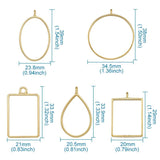 25pcs Alloy Geometric Frame Charms for DIY Resin Flower Jewelry