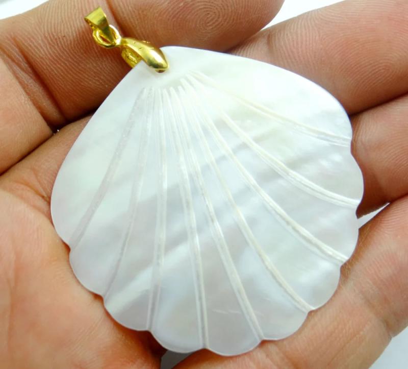 5pcs Freshwater Shell Necklace Pendants Charms 38*36MM