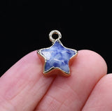 5pcs Natural Stone Star Pendant Charms for DIY Jewelry Making