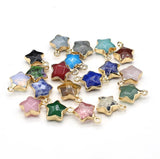 5pcs Natural Stone Star Pendant Charms for DIY Jewelry Making