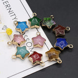 5pcs Natural Stone Star Pendant Charms for DIY Jewelry Making