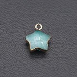 5pcs Natural Stone Star Pendant Charms for DIY Jewelry Making