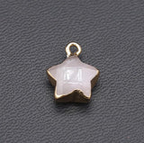 5pcs Natural Stone Star Pendant Charms for DIY Jewelry Making