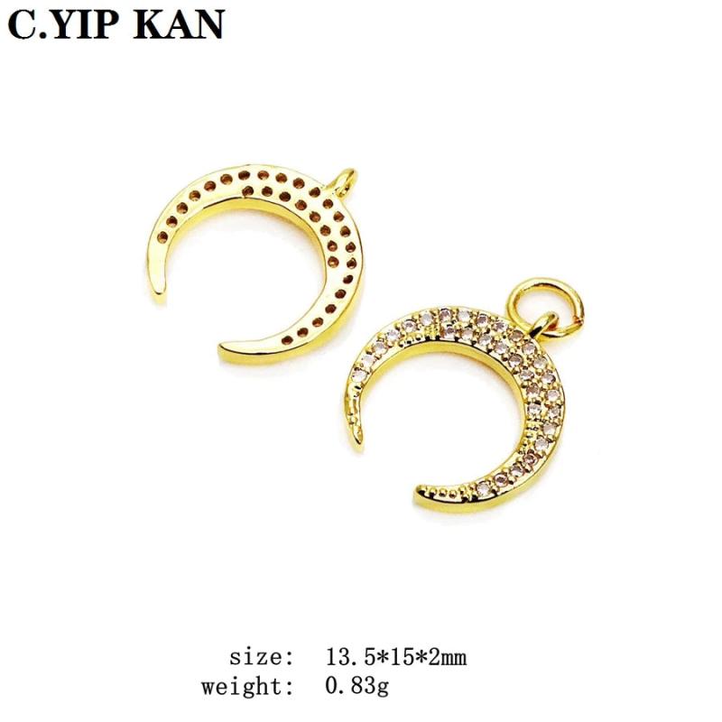 Small Love Pendant Star Moon Charms Micro Zircon Plated Pendant