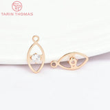 20PCS 24K Brass Zircon Dolphin Sun Star Pendants