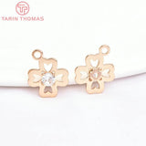 20PCS 24K Brass Zircon Dolphin Sun Star Pendants