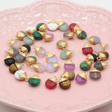 5pcs Natural Stone Small Pendant for DIY Jewelry Making