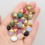 5pcs Natural Stone Small Pendant for DIY Jewelry Making