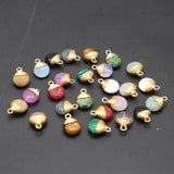 5pcs Natural Stone Small Pendant for DIY Jewelry Making