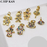 Magic Eye Zircon Gold-Plated Pendant for Bracelet Necklace