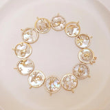 Copper Zircon Zodiac Pendant Charms for DIY Jewelry Making