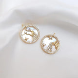 Copper Zircon Zodiac Pendant Charms for DIY Jewelry Making