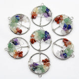 7 Chakra Quartz Crystal Tree of Life Pendulum Pendant