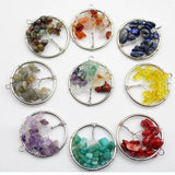 7 Chakra Quartz Crystal Tree of Life Pendulum Pendant
