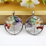 7 Chakra Quartz Crystal Tree of Life Pendulum Pendant
