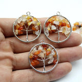 7 Chakra Quartz Crystal Tree of Life Pendulum Pendant