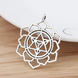 10pcs Tibetan Silver Merkaba Meditation Charms Pendants 39x31mm