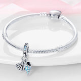 Ocean Conch Shell Dangle Charm Bracelet Necklace Pendant Beads Silver Jewelry