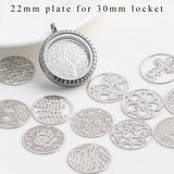 20Pcs Silver Mixed 22mm Floating Plate Charms for 30mm Glass Living Locket
