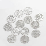 20Pcs Silver Mixed 22mm Floating Plate Charms for 30mm Glass Living Locket