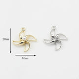 Enamel Pinwheel Flower Charms Pendant 10pcs/lot DIY Jewelry Making