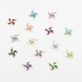 Enamel Pinwheel Flower Charms Pendant 10pcs/lot DIY Jewelry Making