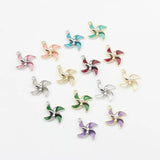 Enamel Pinwheel Flower Charms Pendant 10pcs/lot DIY Jewelry Making
