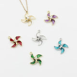 Enamel Pinwheel Flower Charms Pendant 10pcs/lot DIY Jewelry Making