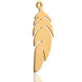 10pcs Stainless Steel Feather Charms for DIY Necklace Making