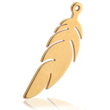 10pcs Stainless Steel Feather Charms for DIY Necklace Making