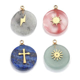 4pcs Stone Stainless Steel Charms Pendants DIY Jewelry Making