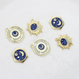 6pcs Star Moon Universe Charms for Jewelry Making