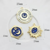 6pcs Star Moon Universe Charms for Jewelry Making