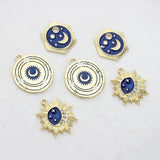 6pcs Star Moon Universe Charms for Jewelry Making