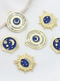 6pcs Star Moon Universe Charms for Jewelry Making
