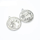 25pcs Alexander the Great Coin Charms 27x23mm Antique Pendant DIY