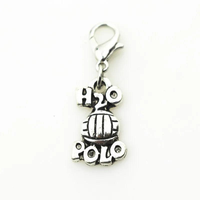 20pcs Water-polo Ball Charms Lobster Clasp DIY Jewelry Accessory
