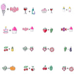 Enamel Birthday Cake Fruit Watermelon Floating Charms DIY