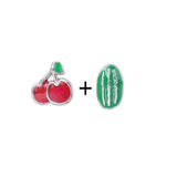 Enamel Birthday Cake Fruit Watermelon Floating Charms DIY