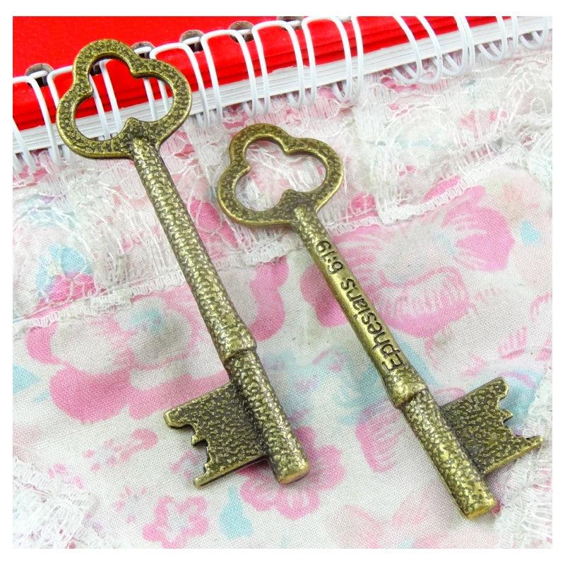 10pcs 22*76MM Antique Bronze Plated Key Charms Pendant DIY Bracelet Necklace