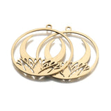 Brass Laser Cut Flower & Moon Charms for Wicca Jewelry Making