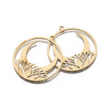 Brass Laser Cut Flower & Moon Charms for Wicca Jewelry Making