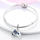 Owl Book Pendant Dangle Silver Charms for Bracelet DIY Jewelry