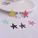50pcs Painted Metal Starfish Charms for Jewelry Making