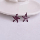 50pcs Painted Metal Starfish Charms for Jewelry Making