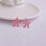 50pcs Painted Metal Starfish Charms for Jewelry Making