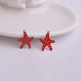 50pcs Painted Metal Starfish Charms for Jewelry Making