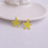 50pcs Painted Metal Starfish Charms for Jewelry Making