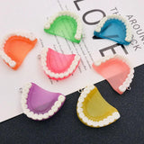 10pcs Resin 3D Tooth Charm for DIY Keychain Earring Necklace