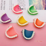 10pcs Resin 3D Tooth Charm for DIY Keychain Earring Necklace